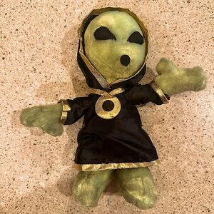 Nanco 1998 Believe Alien 10” Plush Green W Black Hood Vintage Toy - Hologram